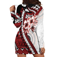 Bula Fiji Hoodie Dress White Kaivity Masi Tapa