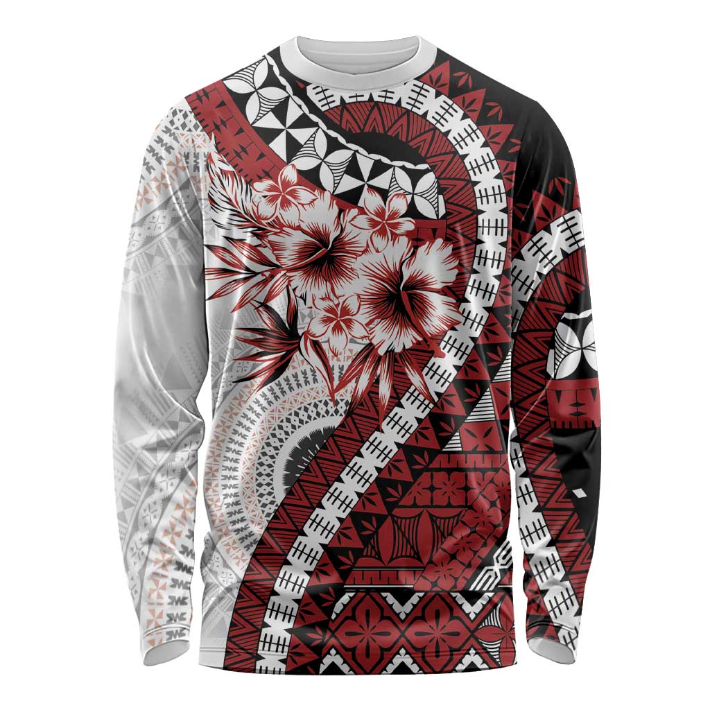 Bula Fiji Long Sleeve Shirt White Kaivity Masi Tapa