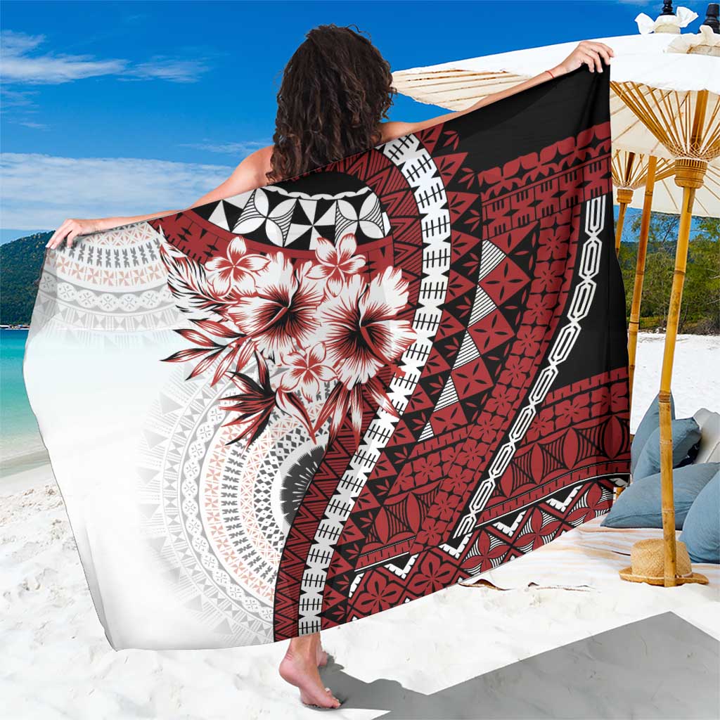 Bula Fiji Sarong White Kaivity Masi Tapa