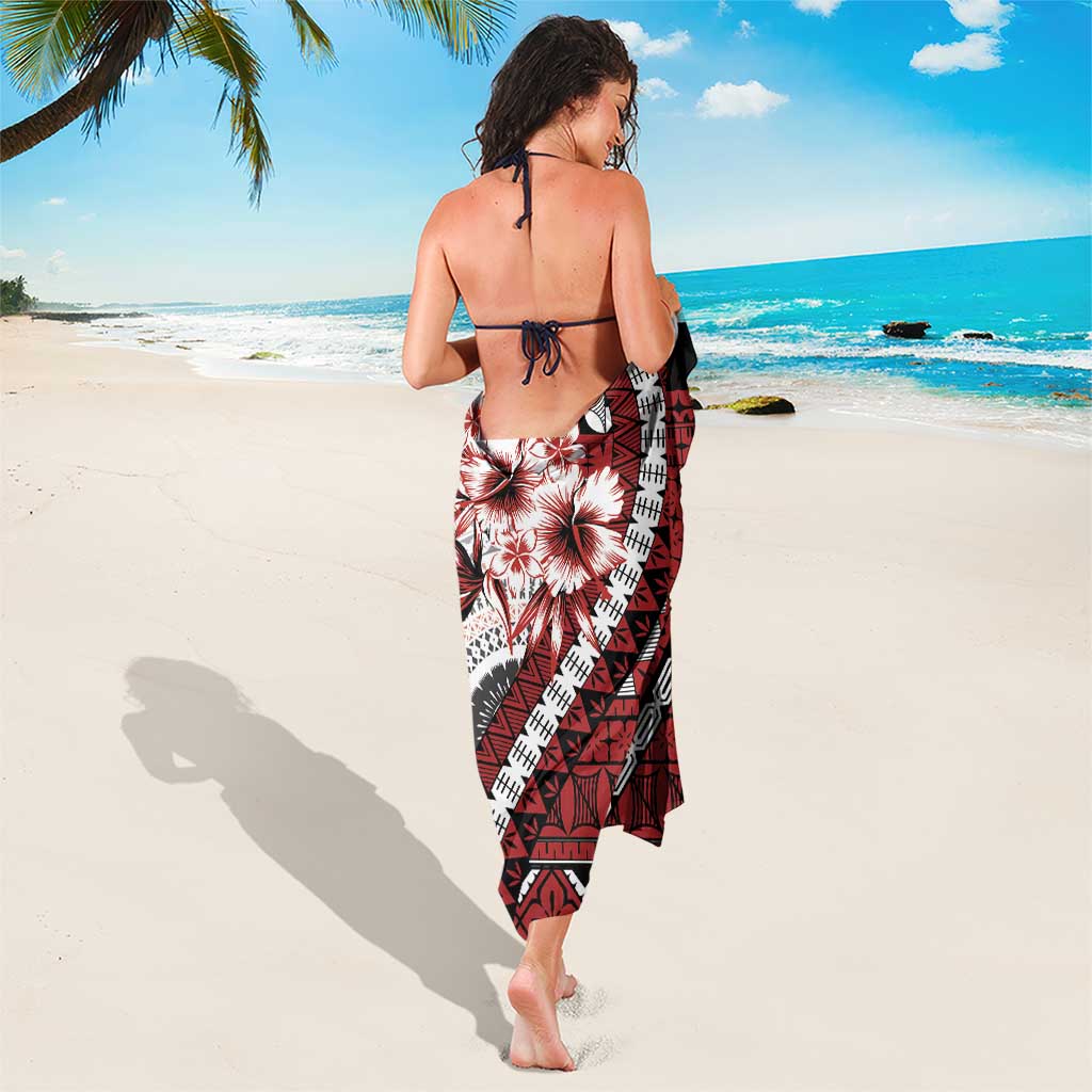 Bula Fiji Sarong White Kaivity Masi Tapa