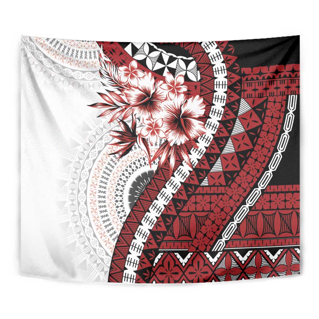 Bula Fiji Tapestry White Kaivity Masi Tapa