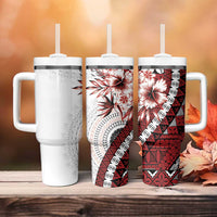 Bula Fiji Tumbler With Handle White Kaivity Masi Tapa