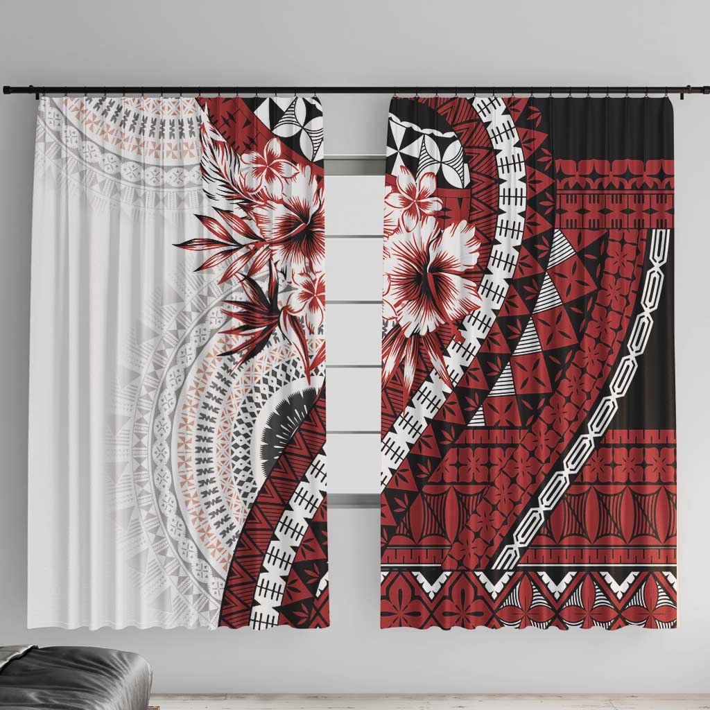 Bula Fiji Window Curtain White Kaivity Masi Tapa