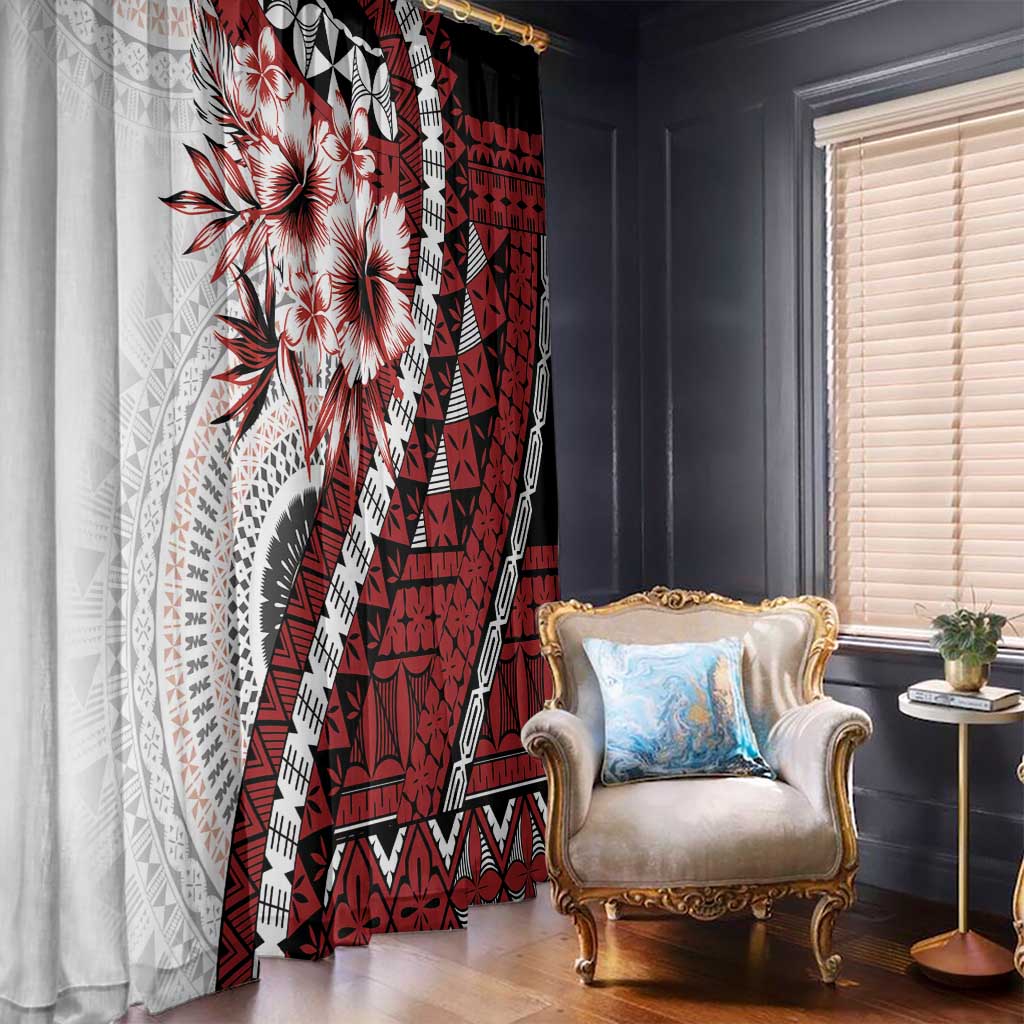 Bula Fiji Window Curtain White Kaivity Masi Tapa