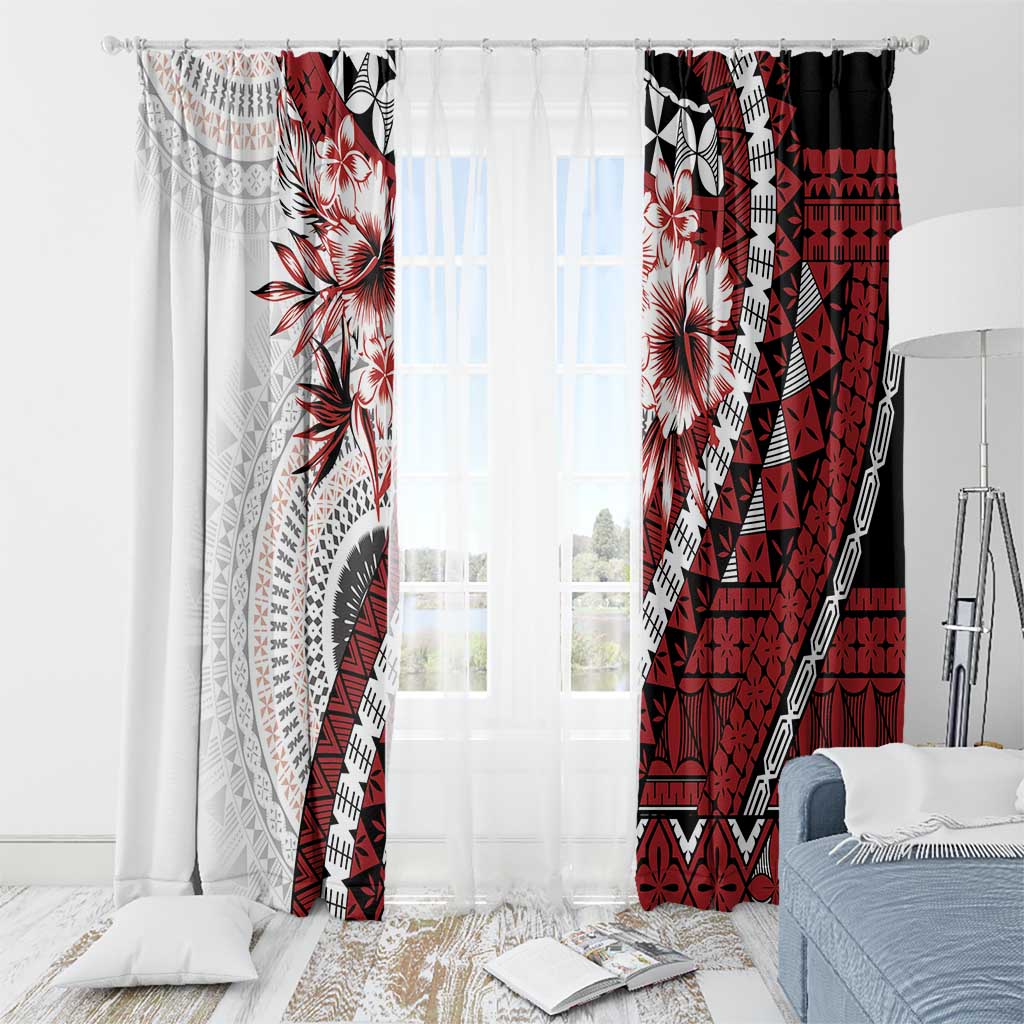 Bula Fiji Window Curtain White Kaivity Masi Tapa