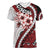 Bula Fiji Women V-Neck T-Shirt White Kaivity Masi Tapa