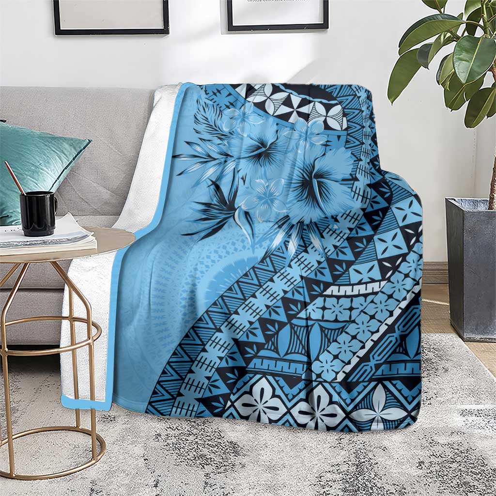 Bula Fiji Blanket Turquoise Kaivity Masi Tapa
