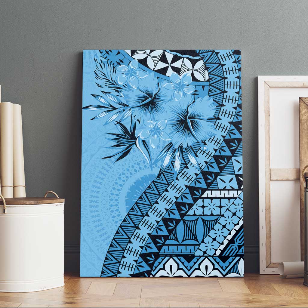 Bula Fiji Canvas Wall Art Turquoise Kaivity Masi Tapa