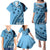 Bula Fiji Family Matching Puletasi and Hawaiian Shirt Turquoise Kaivity Masi Tapa