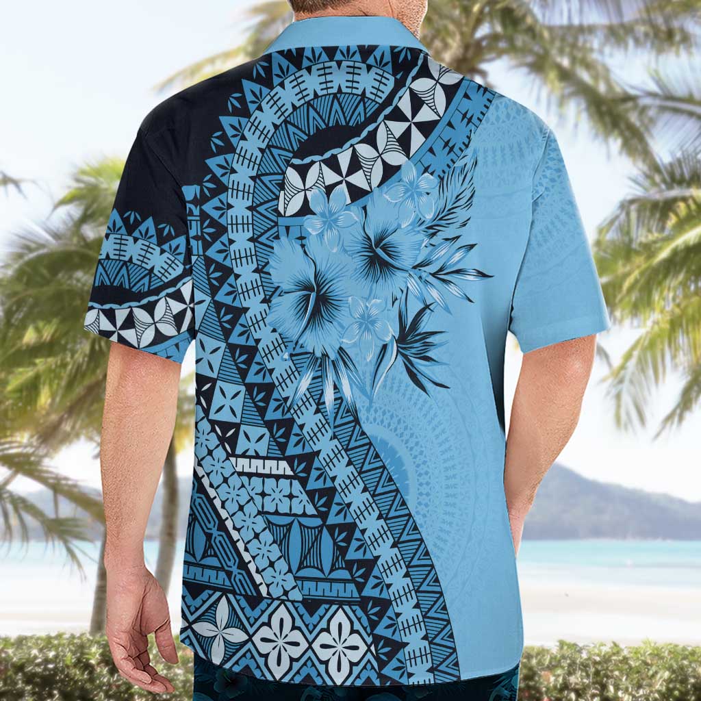 Bula Fiji Hawaiian Shirt Turquoise Kaivity Masi Tapa