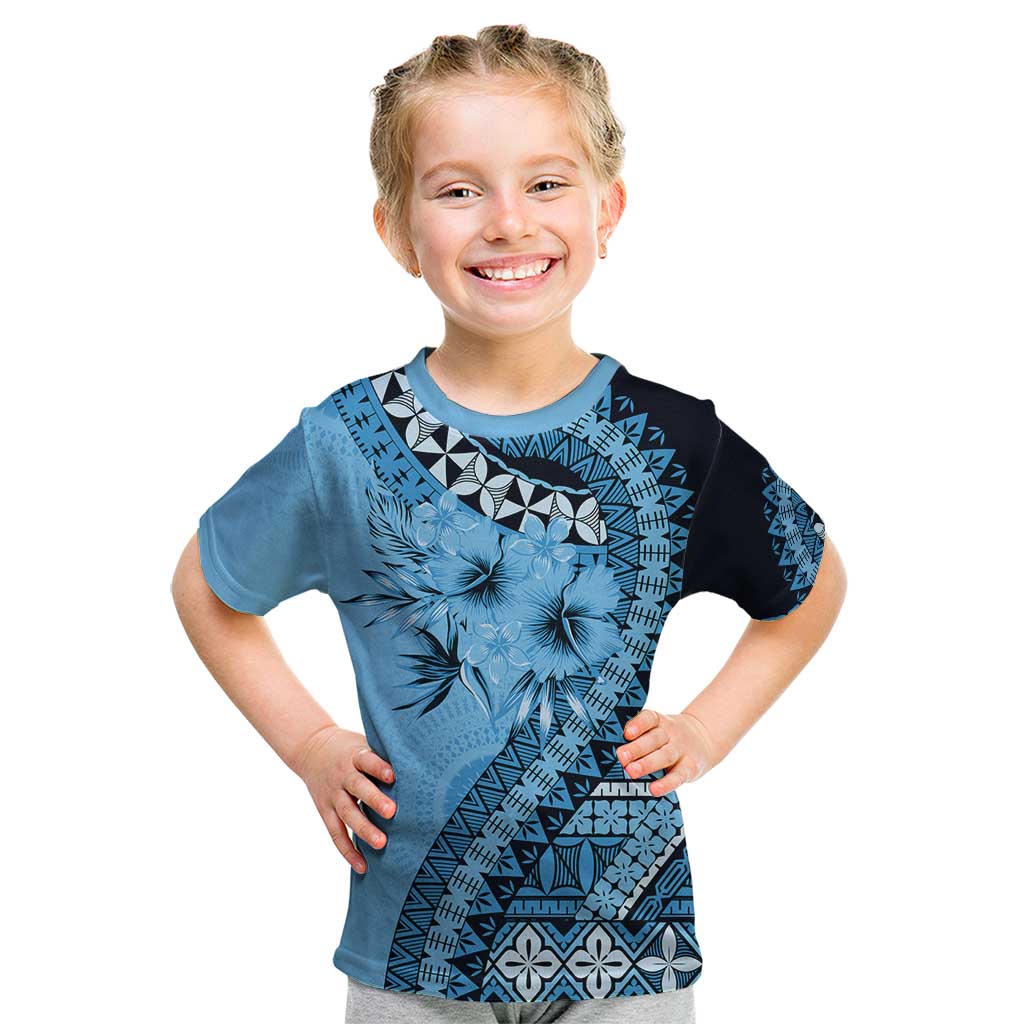 Bula Fiji Kid T Shirt Turquoise Kaivity Masi Tapa