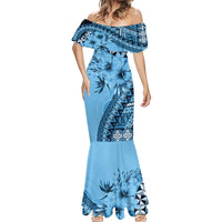 Bula Fiji Mermaid Dress Turquoise Kaivity Masi Tapa