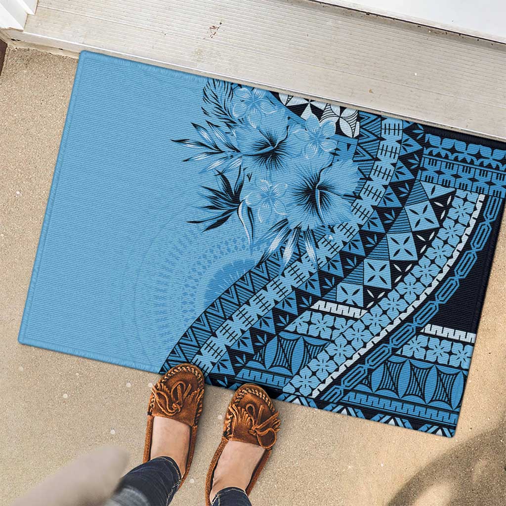 Bula Fiji Rubber Doormat Turquoise Kaivity Masi Tapa