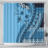Bula Fiji Shower Curtain Turquoise Kaivity Masi Tapa