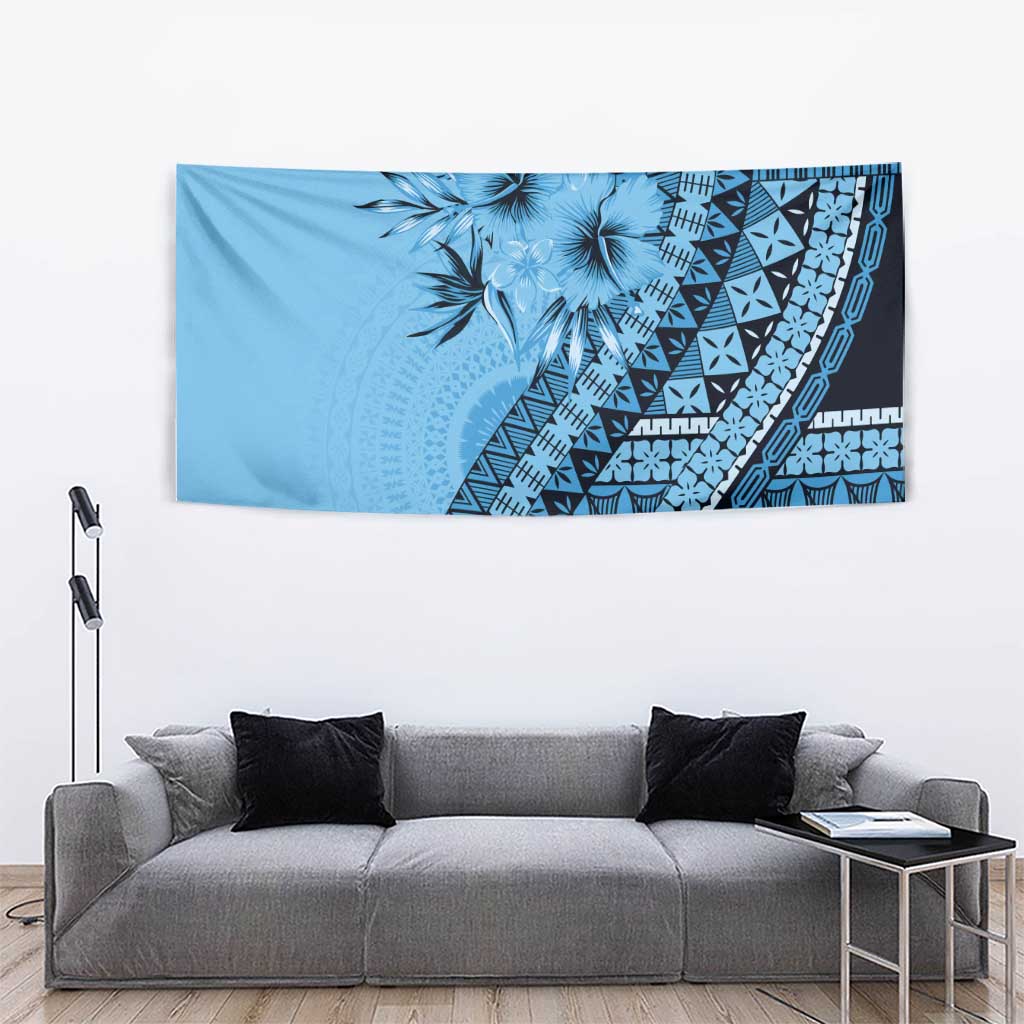 Bula Fiji Tapestry Turquoise Kaivity Masi Tapa