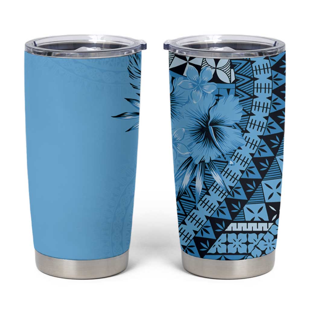 Bula Fiji Tumbler Cup Turquoise Kaivity Masi Tapa