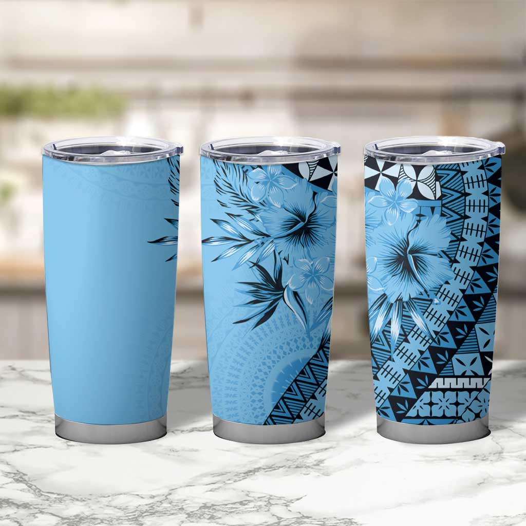 Bula Fiji Tumbler Cup Turquoise Kaivity Masi Tapa
