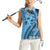 Bula Fiji Women Sleeveless Polo Shirt Turquoise Kaivity Masi Tapa