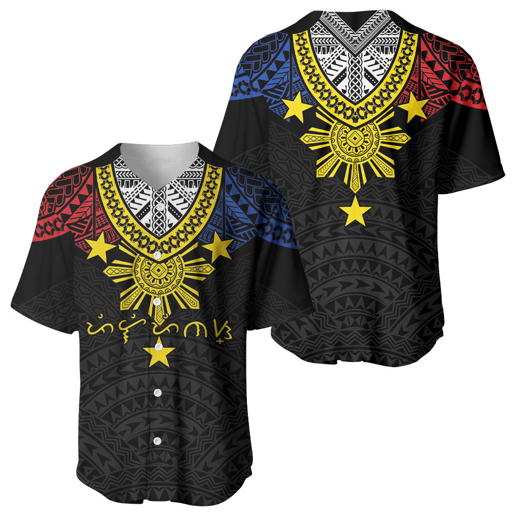 Philippines Heritage Baybayin Mix Polynesian Baseball Jersey LT7 - Polynesian Pride