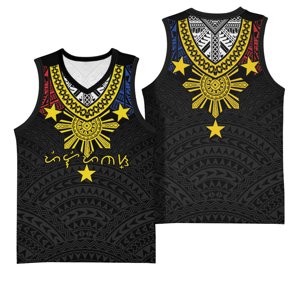 Philippines Heritage Baybayin Mix Polynesian Basketball Jersey LT7 - Polynesian Pride