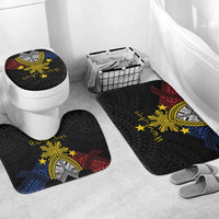 Philippines Heritage Baybayin Mix Polynesian Bathroom Set LT7 Mat Set Only (3 pcs) One Size Black - Polynesian Pride