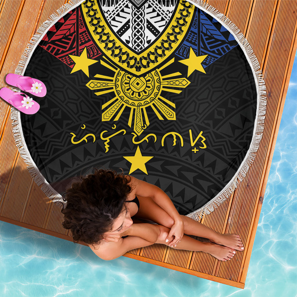Philippines Heritage Baybayin Mix Polynesian Beach Blanket LT7 - Polynesian Pride