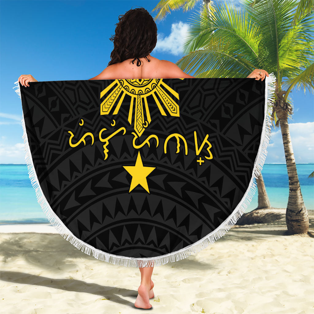 Philippines Heritage Baybayin Mix Polynesian Beach Blanket LT7 - Polynesian Pride