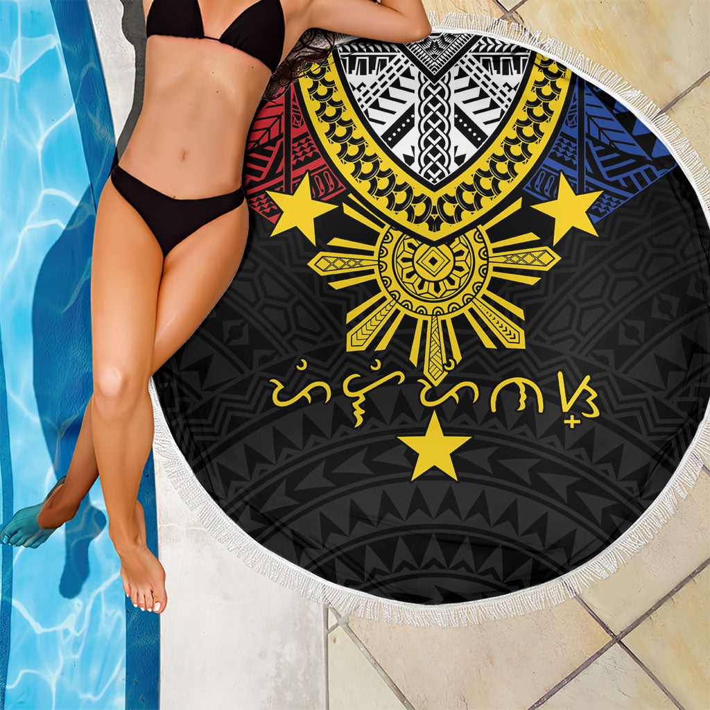 Philippines Heritage Baybayin Mix Polynesian Beach Blanket LT7 - Polynesian Pride