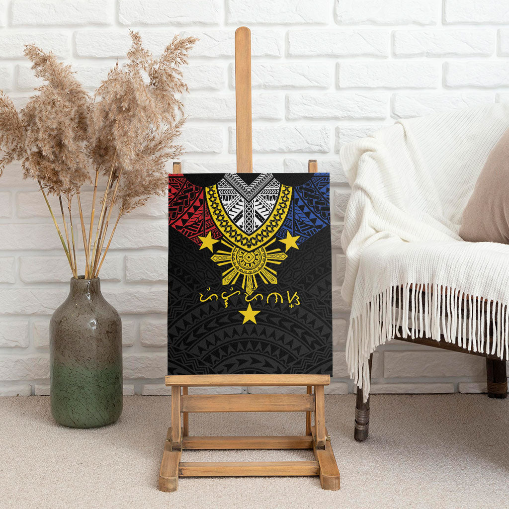 Philippines Heritage Baybayin Mix Polynesian Canvas Wall Art LT7 - Polynesian Pride