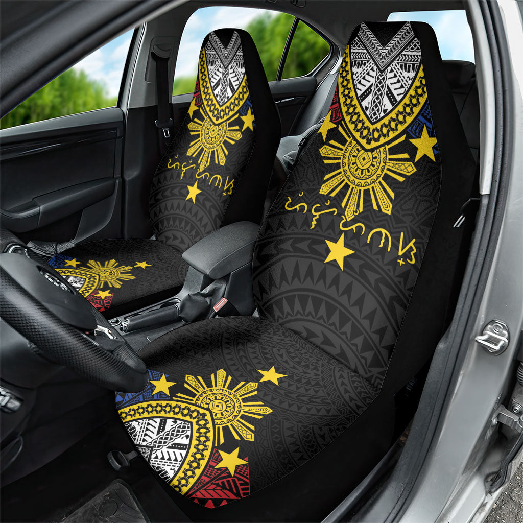 Philippines Heritage Baybayin Mix Polynesian Car Seat Cover LT7 - Polynesian Pride