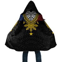 Philippines Heritage Baybayin Mix Polynesian Cloak LT7 Unisex Black - Polynesian Pride