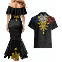 Philippines Heritage Baybayin Mix Polynesian Couples Matching Mermaid Dress and Hawaiian Shirt LT7 - Polynesian Pride