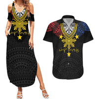 Philippines Heritage Baybayin Mix Polynesian Couples Matching Summer Maxi Dress and Hawaiian Shirt LT7 Black - Polynesian Pride