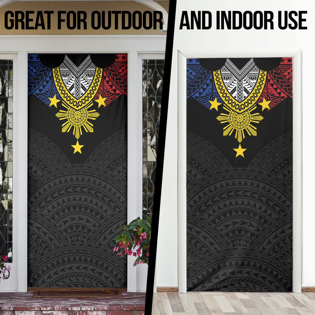 Philippines Heritage Baybayin Mix Polynesian Door Cover LT7 - Polynesian Pride