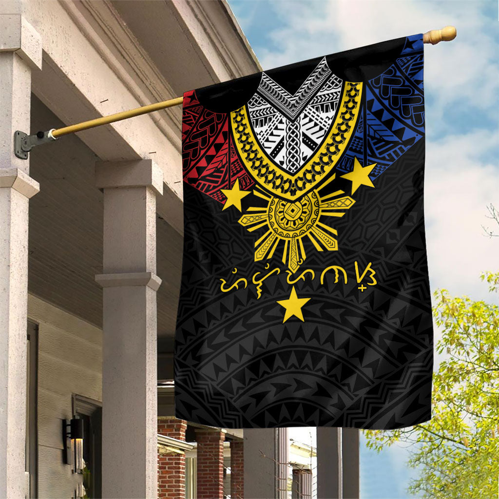 Philippines Heritage Baybayin Mix Polynesian Garden Flag LT7 House Flag Black - Polynesian Pride