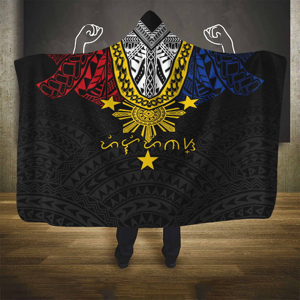 Philippines Heritage Baybayin Mix Polynesian Hooded Blanket LT7 - Polynesian Pride