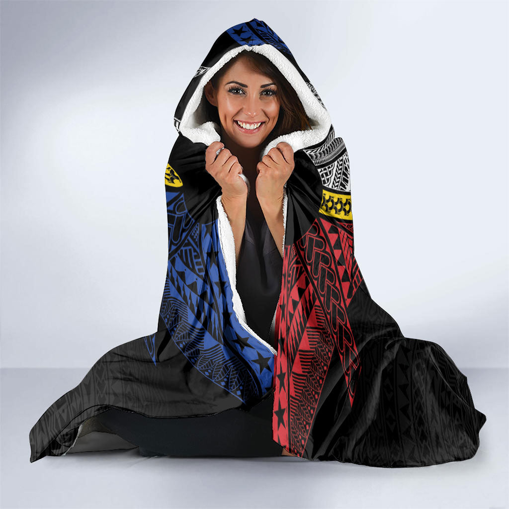 Philippines Heritage Baybayin Mix Polynesian Hooded Blanket LT7 - Polynesian Pride