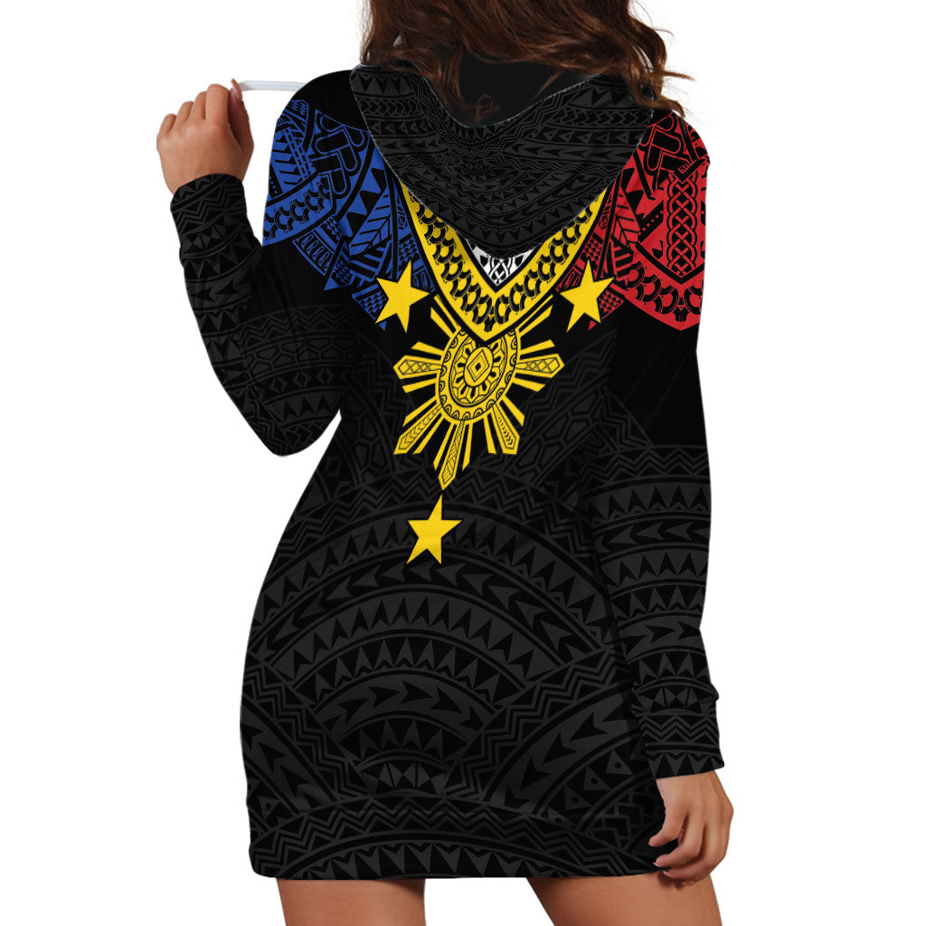 Philippines Heritage Baybayin Mix Polynesian Hoodie Dress LT7 - Polynesian Pride