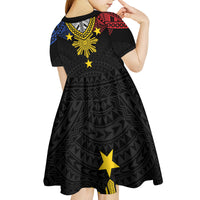 Philippines Heritage Baybayin Mix Polynesian Kid Short Sleeve Dress LT7 - Polynesian Pride