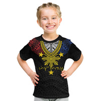 Philippines Heritage Baybayin Mix Polynesian Kid T Shirt LT7 Black - Polynesian Pride