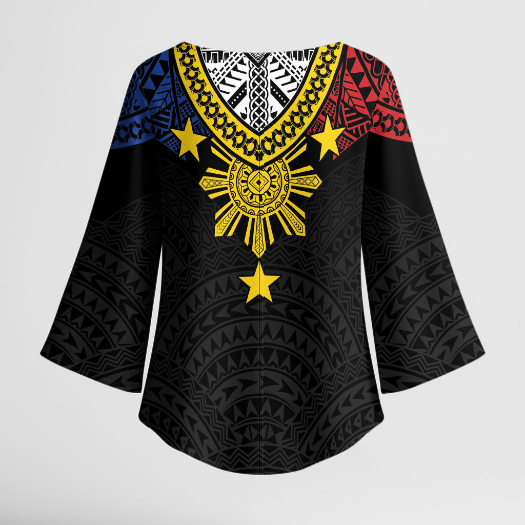Philippines Heritage Baybayin Mix Polynesian Kimono Sleeve Blouse LT7 - Polynesian Pride