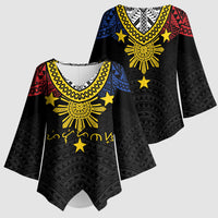 Philippines Heritage Baybayin Mix Polynesian Kimono Sleeve Blouse LT7 - Polynesian Pride