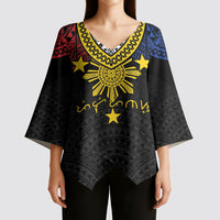 Philippines Heritage Baybayin Mix Polynesian Kimono Sleeve Blouse LT7 - Polynesian Pride