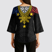 Philippines Heritage Baybayin Mix Polynesian Kimono Sleeve Blouse LT7 - Polynesian Pride