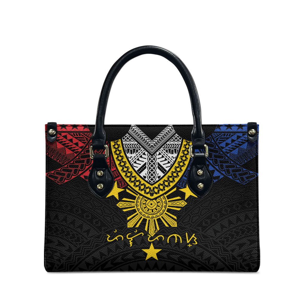 Philippines Heritage Baybayin Mix Polynesian Leather Bag LT7 - Polynesian Pride