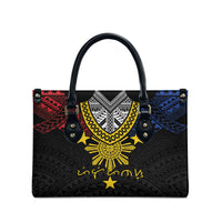 Philippines Heritage Baybayin Mix Polynesian Leather Bag LT7 - Polynesian Pride