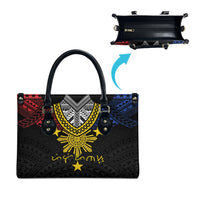 Philippines Heritage Baybayin Mix Polynesian Leather Bag LT7 - Polynesian Pride