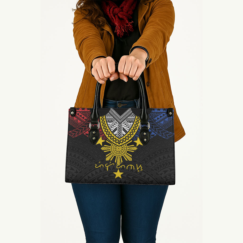 Philippines Heritage Baybayin Mix Polynesian Leather Bag LT7 - Polynesian Pride