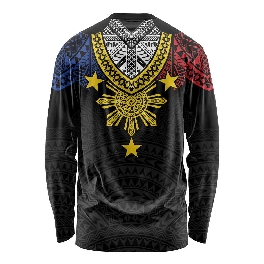 Philippines Heritage Baybayin Mix Polynesian Long Sleeve Shirt LT7 - Polynesian Pride