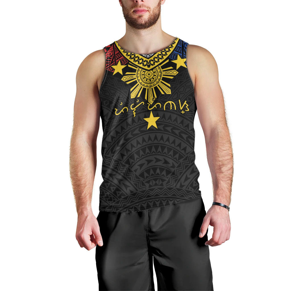 Philippines Heritage Baybayin Mix Polynesian Men Tank Top LT7 - Polynesian Pride